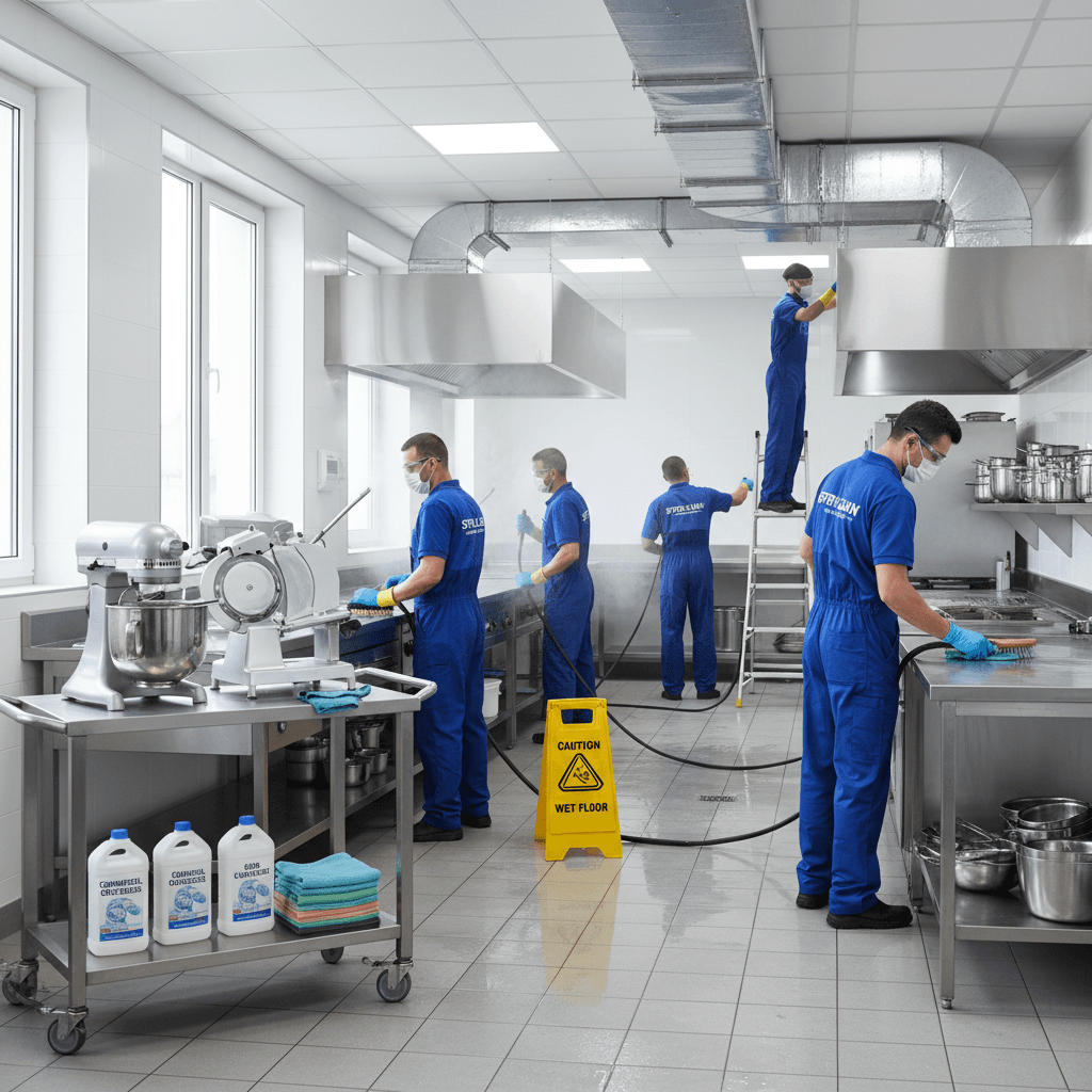 Restaurant kitchen deep cleaning service