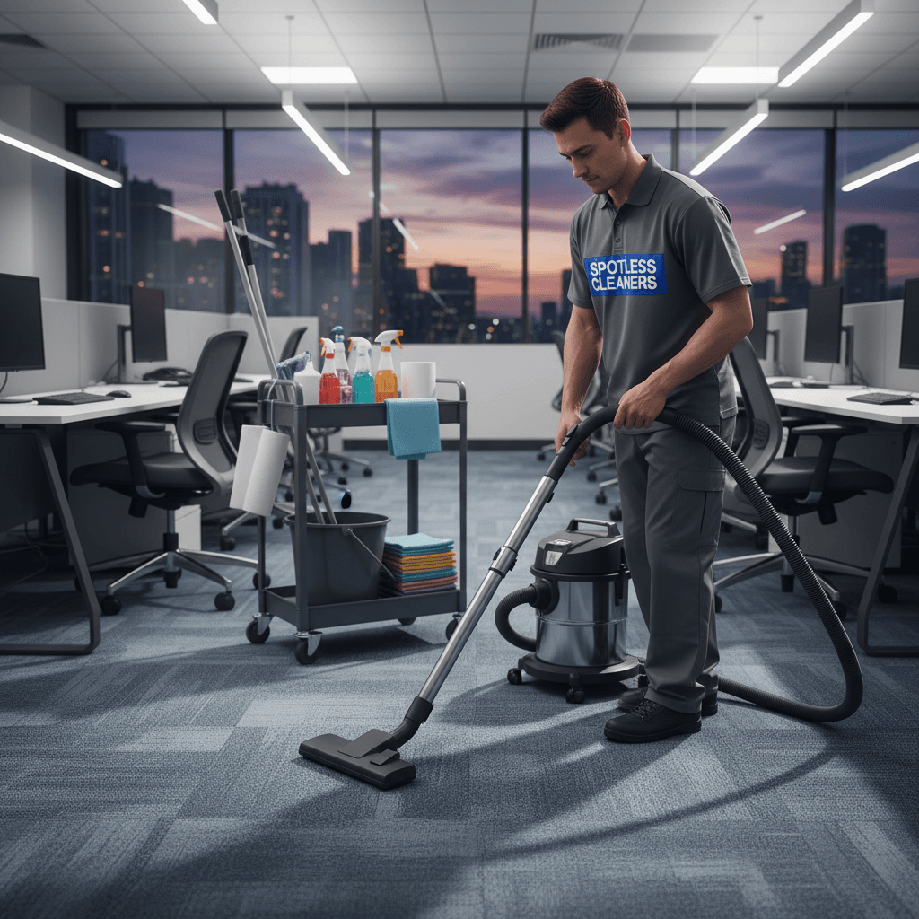 Commercial office being cleaned