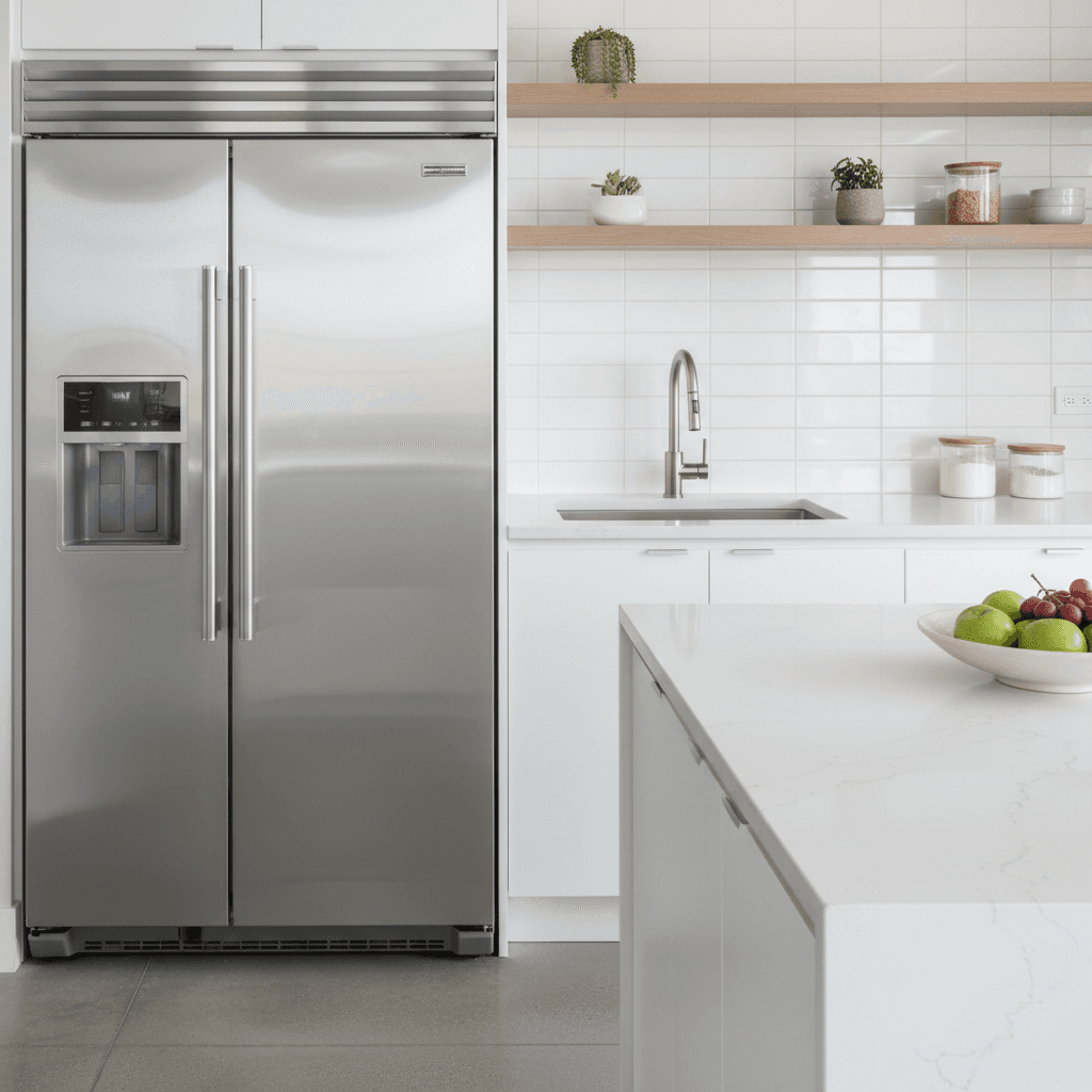 Polished stainless steel