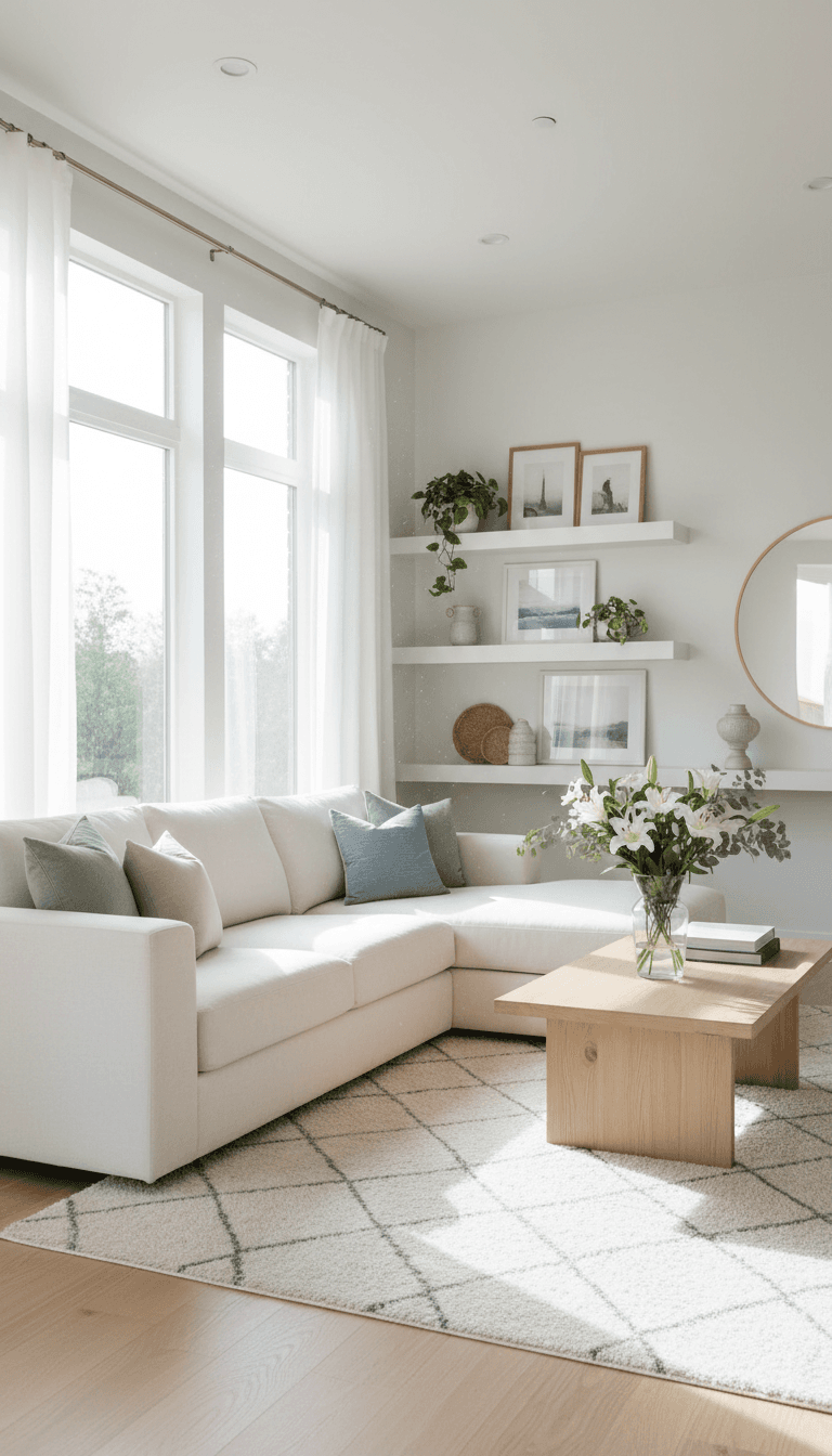 A clean living room after a professional cleaning