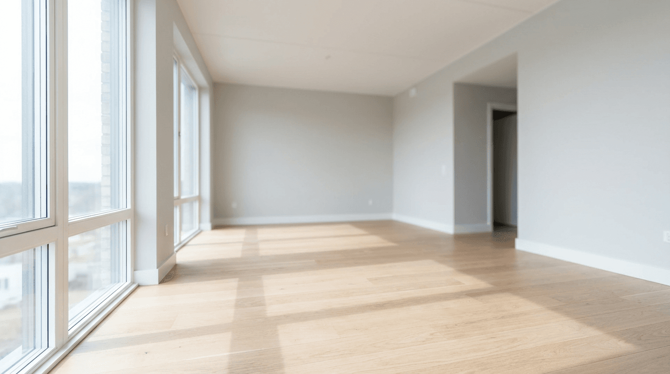 Move-out cleaning service in an empty residential space