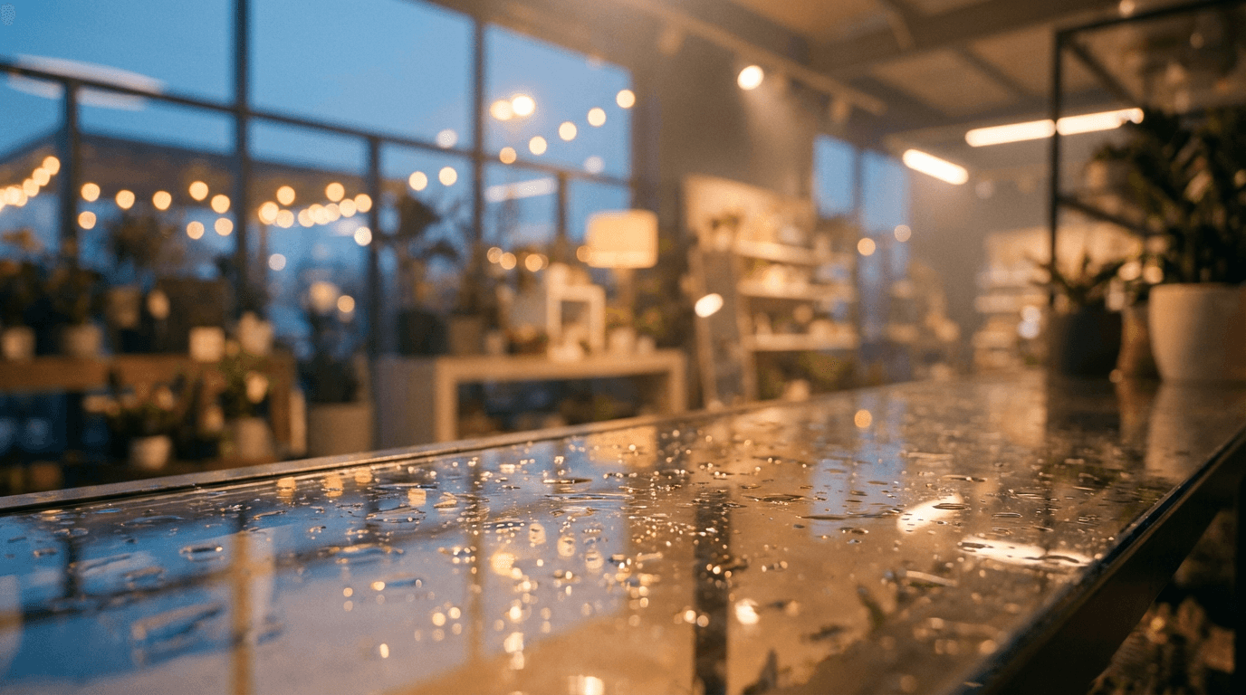 Retail showroom and display case cleaning